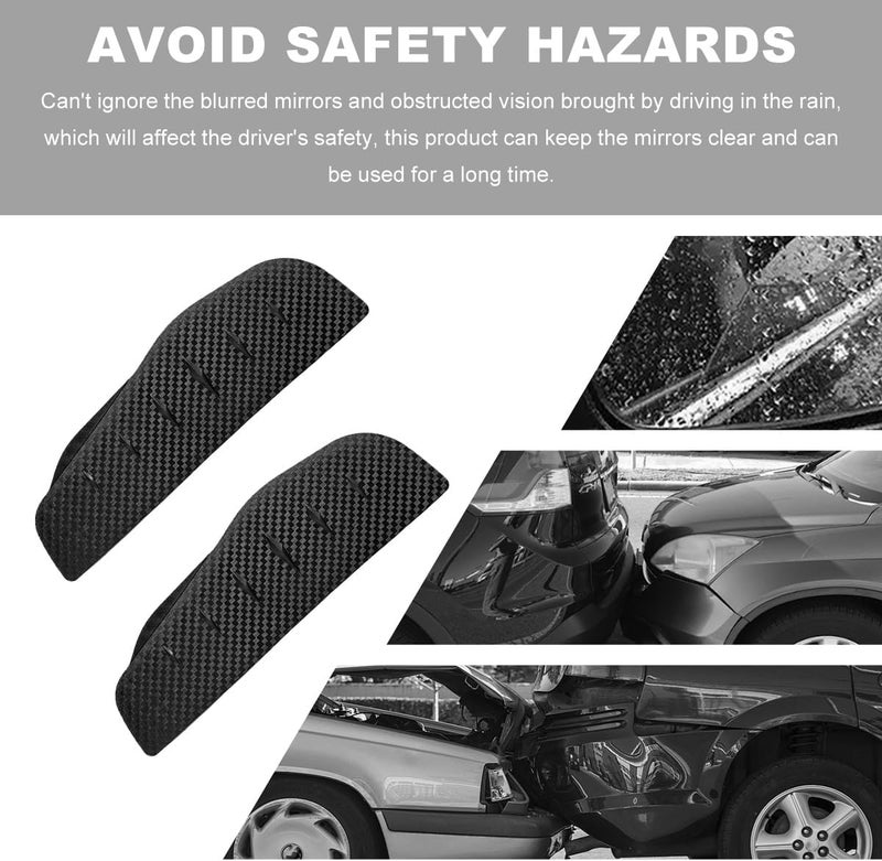 Wevdn 2 PCS Mirror Rain Visor Eyebrow, Waterproof PVC Auto Exterior Rear View Mirror Rain Visor Guard, Rainproof Side Mirror Rain Visor Eyebrow Cover for SUV Truck, Car Accessories (Carbon/Anti-Noise) - Image 3